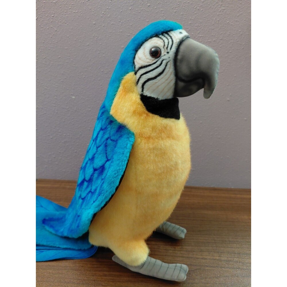 Vtg 2000 Hansa Thomas Boland Co Blue Macaw Parrot Plush Stuffed Animal - Picture 4 of 9